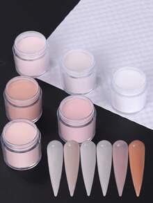 6 Bottle Professional Acrylic Powder For Nail Art 3 In 1 Nude Pink Acrylic Nail Powder Extension/Carving/Dipping Nails Art Dust DIY Nail Art Designs Manicure Tools - Multicolor - View 8