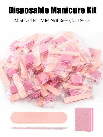 90/30/3 Pieces Of Disposable Nail Art Set, 30 Sets Of Independently Packaged Nail Sets - Mini Nail File, Mini Nail Buffer Salon Nail Glue Stick, Nail Supplies, Nail Tools, Nail Art Tools, Back To School Supplies, Nails, Nail Tools For Gluing Nails, Halloween Gifts, Christmas Gifts, Gifts Friends, Gifts For Women.