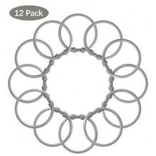 Grey Shower Curtain Hooks Rings, 12 Pcs Circular Plastic Shower Curtain Rings For Bathroom, Plastic Shower Curtain Hooks For Shower Curtain Rod, Shower Hooks Rings For Shower Curtain,Grey - Grey - View 8