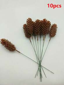 1/10 Stück braune künstliche Tannenzapfen, künstliche Tannenzapfen mit Stielen, für Herbstdekoration, Heimdekoration, Winterdekoration, Thanksgiving Weihnachten natürliche Tannenzapfen Dekorationen, DIY Kranz Dekoration, Herbst Heimdekoration, Hochzeitsdekoration - Verschiedenfarbig - Übersicht 12