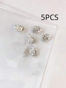 高级合金叠层美甲钻，5/30/50颗混合尺寸，适用于3D奢华美甲艺术 - 美甲沙龙专业用品 - 白色 - 查看 29