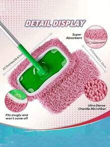 Miếng lau nhà siêu sợi microfiber tái sử dụng - Khăn lau ướt/khô siêu thấm hút và bền bỉ, chất liệu polyester màu xám với viền trắng, thiết kế hình tròn, phù hợp với hầu hết các loại chổi lau nhà phẳng, gạch và sàn nhà, có dây chun co giãn tương thích với các loại chổi lau nhà tiêu chuẩn. - Nhiều màu - Xem 3