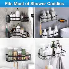 Upgraded Shower Caddy Adhesive Replacement,Strong Adhesive Hooks For Shower Caddy, Waterproof Shower Shelf Adhesive, Shower Adhesive Strips For Shower Organizer And Kitchen Racks (5 Pcs(Double Hooks)) - MàuA - Xem 6