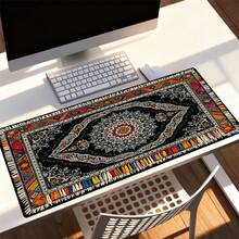 1pc Extra Large Thick Non-Slip Gaming Mouse Pad, Fashionable Minimalist Pattern, Edged Design Durable, Suitable For PC, Office Desk And Home Use, Multiple Sizes Available, Enhance Desktop Comfort. Made Of High-Density Rubber Base, Stable And Non-Slip, Smooth Surface, Precise Mouse Tracking, Cartoon, Minimalist, Landscape Mouse Pad - Black and White - View 1