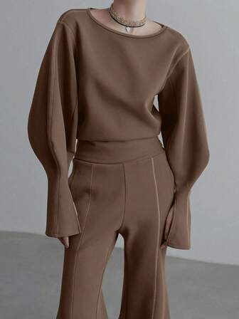 Doriss 极简主义束腰长袖上衣，优雅日常穿着及商务休闲外套，适合秋季，尽显老钱风范。