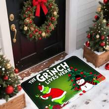 VIKAMA Alfombra navideña de rana verde para entrada, sala de estar, dormitorio, alfombra para puerta de pasillo, alfombra suave y cómoda para decoración del hogar - YSJ-FLR-2 - Ver 7