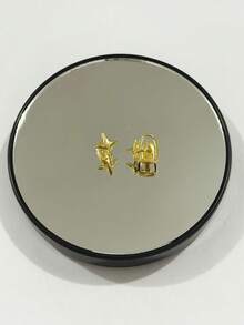 1 Set Hollow Smooth Zirconia Inlaid Four-Pointed Star Fashion Hip-Hop Tooth Jewelry, Unisex, Christmas Couples Gift, Music Festival Accessory - Multicolor - View 8