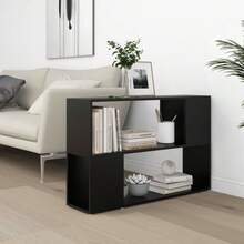 Libreria vidaXL nera, 100x24x63 cm, in legno. - Castano - Visualizzare 7