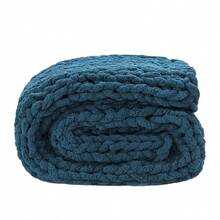 Chunky Knit Blanket Throw 51x63, Soft Jumbo Chenille Throw Blanket, 100 Hand Knitted Throw Blankets For Couch Be... - Màu xanh 51x63 inch - Xem 9