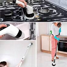 Cepillo eléctrico giratorio de limpieza inalámbrico con 9 cabezales intercambiable - Blanco - Ver 7