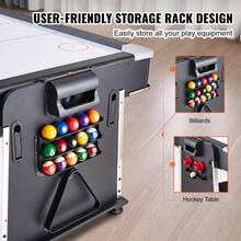 Mesa de juegos giratoria 3 en 1 con Air Hockey, billar/billar y tenis de mesa, mesa de hockey de 88 pulgadas para sala de juegos, hogar familiar, juego de juegos arcade, todos los accesorios para cada juego incluidos - 88 pulgadas - Ver 5