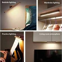 1个木纹旋转灯，镜前灯，触摸开关，暖光、白光、自然光三种模式可选，LED灯，室内照明，仙女灯，可旋转，橱柜灯，适用于卧室、厨房、客厅，可用作阅读灯、床头灯、家具装饰、室内照明。 - 木紋旋轉燈 - 查看 13