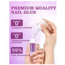 3pcs/2pcs Extra Strong Brush-On Nail Glue For Acrylic Nails, Nail Tips & Press-On Nails (8ml) With File For Glue-On Fake Nails, Fix Broken Nail Repair. Acrylic Nail Glue Nail Bond Nail Glue Gel.Spring Festival Nail Adhesive.Easter Nail Glue. - 紫色 - 查看 5