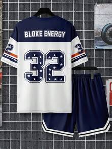 Men's Casual Sports Short Sleeve Shorts Set Summer - Multicolor - View 3