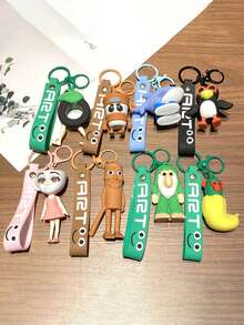 1pc Tralalero Tralala Keychain - Brain Rot Meme (Italian), Shark With Sneakers | Durable Iron & Silicone Hanging Accessory | Unique Gift For Kids | Casual Style | Novel Keychain | Optimistic Design | Sturdy Keychain | Tralalero Tralala | Teacher's Class Gift | Back To School Gift | Classroom Gift (Keychain Color And Style Are Random.) - Multicolor - View 10