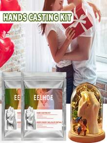 DOWMOO Couple's Handprint DIY 3D Hand Mold Making Kit - Includes Molding Powder For Hands & Feet, 3D Hand & Foot Casting Craft Set. Create Personalized Holiday Gifts, Handprint & Footprint Plaster Keepsakes. Ideal Gift For Mother, Boyfriend, Girlfriend, And Family. Great For Mother's Day, Valentine's Day, And Other Occasions. Random New Or Old Style Shipped. - Multicolor - View 10