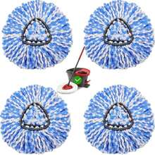 4 Pack Mop Replacement Heads For O-Ceda EasyWrin Spin Mop, Microfiber Spin Mop Refills, Easy Cleaning Mop Head Replacement - ColorB - 查看 1