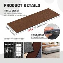 Cat Scratch Couch Furniture Protector, Adhesive Cat Scratch Pad Deterrent For Furniture, DIY Climbing Cat Scratcher Couch Protector From Cat Claws Scratching For Indoor (Brown,78.7x15.8In),78.7x15.8Inch,Brown - 棕色 - 查看 3