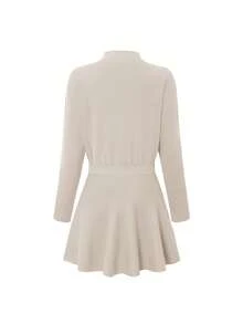 Robe pull pour femmes PoPoHouse, élégante et tempérée pour l'hiver, taille courte pour le travail. Tenues de printemps, tenues de la Saint-Valentin pour femmes, tenues de vacances pour femmes