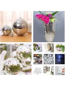 1464 miếng gạch bóng disco, gạch gương disco, miếng dán kính vuông khảm 5mm x 5mm dùng để trang trí thủ công DIY, gạch khảm gương tự dính - Nhiều màu - Xem 3