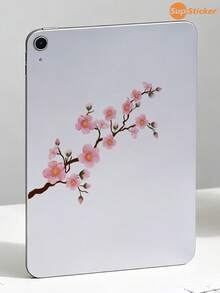 1pc Laptop Sticker With Fresh Sakura Branch Design, Partial Laptop Sticker, Self-Adhesive, Easy To Apply And Remove, Durable, Suitable For Daily Office Use, Laptop Beautification, Decoration, And Personalization