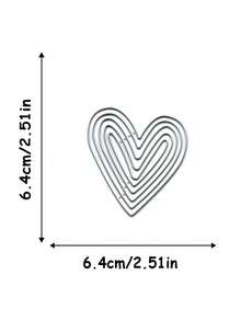 1 Piece Of Heart-Shaped Metal Cutting Mold, Planner Knife Mold Material, DIY Cutting Book Embossing Cutting Knife Mold, Handicraft Metal Mold, Die-Cutting Envelope For Making Cards, Photo Album Cards, Embossed Paper Crafts, Photo Album Stamps, Cards, Birthday And Holiday Gifts, Suitable For Collage Artists And Paper Art Enthusiasts - Silver - View 7