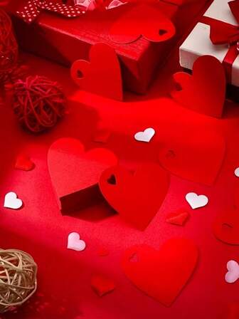 200 Stücke rote herzförmige Papier-Geschenkanhänger - elegante Geschenkanhänger für Hochzeit, Geburtstag, Jahrestag, Valentinstag, Weihnachten, Thanksgiving, Neujahr & Abschluss - keine Stromversorgung nötig, einfach an Geschenktüten, Partydekoration & besondere Anlässe anzubringen