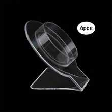 1-6 piezas Soportes de exhibición de pulseras de acrílico, estante transparente para joyas, soporte para muñequeras y relojes sin alimentación eléctrica para mostrador minorista - transparente - Ver 8