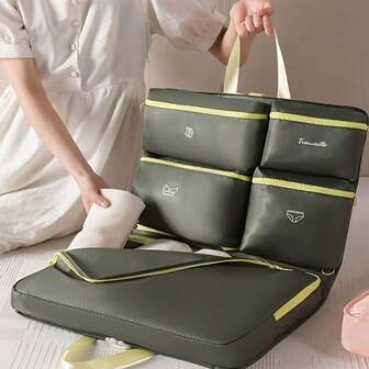 1 pieza Juego de cubos de embalaje de viaje de gran capacidad 7 en 1, bolsa organizadora de ropa y accesorios con múltiples compartimentos