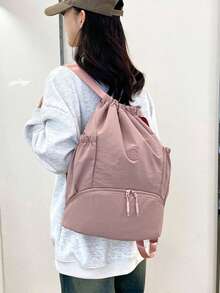 1 件大容量休闲运动健身包男女款，纯色干湿分离瑜伽健身包带鞋隔层，可游泳、篮球、户外徒步背包 - 彩色 - 查看 11