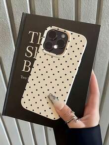 1pc White Polka Dot Pattern Full Coverage TPU Shockproof Phone Case, Compatible With Apple 16, 15, 14, 13, 12, 11 Pro Max, And Series - Multicolor - View 2