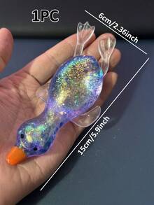 1pc Glitter Crystal Goose/Duck/Penguin/Animal Shaped Soft Slow Rebound Sticky Stress Relief Toy, Cute & Suitable For All Ages, Ideal For Holiday, Birthday, Easter, Halloween, Christmas Gifts - 彩色 - 查看 17