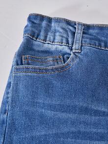 Boys' Street Style Casual Washed Indigo Blue, Black, Light Blue Denim Jeans - Multicolor - View 5