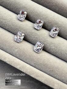 2/9/21 Stücke 6*8mm Rund Ecke Kissen Edelstein mit spitzem Boden Strass Anhänger/Ring Schmuck DIY Zubehör, geeignet für Nachtclub, Strand, sexy Schmuck, Valentinstag, Karneval, Neujahrsgeschenke, Alltagskleidung, Schmuckherstellung Anhänger