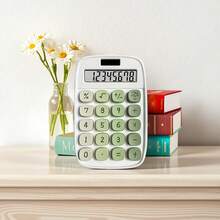 1pc Macaron Solar Dual Power 8-Digit Large Display Calculator + Retro Round Button Design, Supports Square Root/Percentage/Positive-Negative Switching, Suitable For Student Homework, Home Daily Use, Light Office Accounting, Store Cashier, Comfortable Key Feedback, No Battery Drain Or Calculation Lag, Stylish And Practical Dual-Powered, Easily Boost Daily Efficiency - Multicolor - View 9