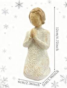 Christmas Themed Praying Figurine Decor – Intricate Spiritual Ornament For Living Room Decoration, Christmas Home Decoration, Home Décor - Màu xanh Bạc hà - Xem 7