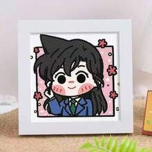 1 pieza Juego de arte de pintura de diamantes 5D, Kit de arte de mosaico de diamantes de personaje de dibujos animados DIY, Adecuado para principiantes, Juego de pintura de diamantes 5D completo con marco, Kit de mosaico, Adecuado para decoración de pared del hogar y regalo de vacaciones para amigos