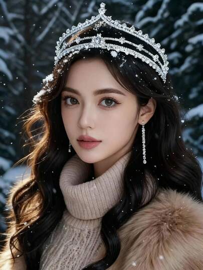 1pc Women's Rhinestone Crown Elegant Hair Accessory, Shiny Bridal Headpiece, Suitable For Performance, Formal Dress Decoration