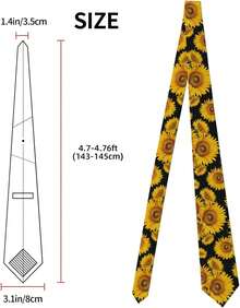 Sunflower Print Neckties Men - Novelty Ties Business, Work, Casual, Wedding Party - 神奇的水母 - 查看 3