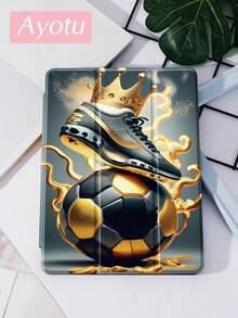Ốp lưng iPad hình giày bóng đá, vương miện, giày bóng đá, tương thích với iPad 10.2 inch 2021/2020, iPad thế hệ thứ 9/8, tương thích với Samsung Galaxy Tab A8 10.5 inch 2022, có chỗ đựng bút, hỗ trợ nắp tự động ngủ/thức, ốp bảo vệ thời trang. - Nhiều màu - Xem 3