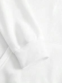 Sudadera con Capucha Casual para Mujeres - Impresión de letras "LABEKEKRY", suéter de manga larga, capucha con cordón, gris claro, adecuada para todas las estaciones, ropa de estar casual |   sudadera deportiva |   ajuste cómodo - Blanco - Ver 4