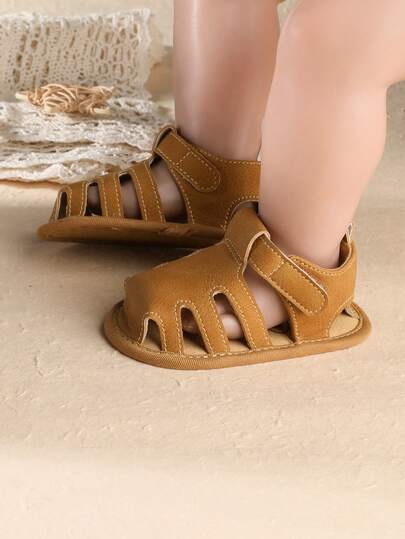 夏季婴儿凉鞋，男童透气鞋，魔术贴设计，适合3-6-9-12个月新生儿