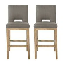 MERAX 31 Inch Counter Stools, Set Of 2, Fabric, Grey - Grey - View 5