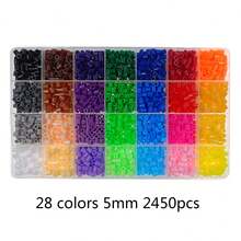 28 Colors 2.6mm/5mm Set Iron Beads Melting Beads Pixel Art Puzzle Diy 3D Puzzles Toy Handmade Decoration Production Gift Fuse Beads Kits - Multicolor - View 7