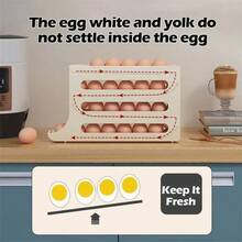 Refrigerator Egg Storage Box Rolling Kitchen Container Eggs Rolling Rack Large Capacity Refrigerator Egg Organizer Holder - Multicolor - View 7