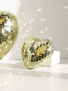 1 Pieza Bola de espejo de acrílico con forma de corazón, decoración de corazón dorado brillante, perfecta para el Día de San Valentín, bodas, fiestas y eventos románticos, adorno con forma de corazón dorado brillante, regalos románticos, decoración del hogar y dormitorio, centros de mesa para la sala de estar, ideal para decoración navideña y ocasiones especiales