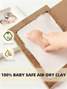 Footprint And Handprint Mud Set, Girl And Boy Photo Frame Set, Baptismal Gift, New Parent Gift, Perfect Memory And Children's Room Decoration Baby Materiality, Freshman Party, Baby Welcome Party, Commemorative Available. The Set Is Very Comprehensive For You, Easy To Use, And Won't Get Dirty - Multicolor - View 6