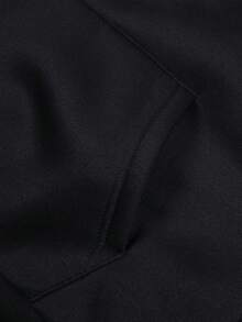 Men'S  Hooded Sweatshirt With Letter Print |   Casual Daily Drawstring Hoodie With Kangaroo Pocket Soft Comfortable Autumn And Winter Loose Fit Essentials Hoodie Hoodie Women Sweatshirts Women Hoodies Men's Hoodie Sweatshirts Men Essentials Fear - màu đen - Xem 3