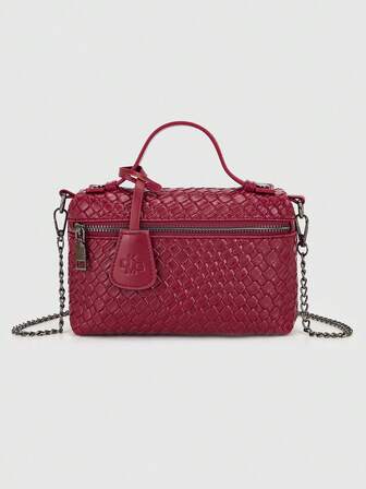 DK DKMG 1 adet PU Sahte Dokuma Anneler Günü Tatil Moda Fermuarlı Hafif Küçük El Çantası Çapraz Çanta, Kadınların Günlük Kullanımı ve Hediyesi İçin Uygundur