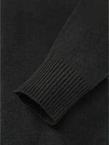 GRDR Autumn/Winter New Men's Solid Color Crew Neck Pullover Sweater, Casual Daily Wear - Black - View 8